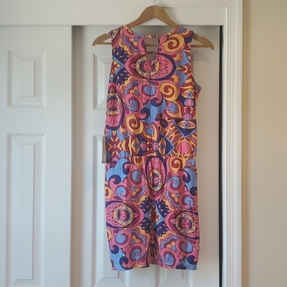 Satva Yoga Bina Surplice Cross Wrap Front Dress Swirly Tile Print Size Medium - Picture 5 of 12